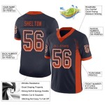 Maillot de football personnalisé bleu marine orange et blanc en maille Drift Fashion