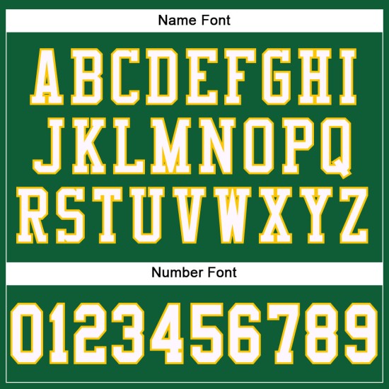 Maillot de football authentique personnalisé en maille vert Kelly blanc-or