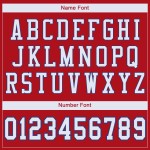 Maillot de football authentique personnalisé en maille rouge, blanc et royal