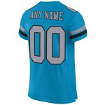 Maillot de football authentique personnalisé Panther bleu gris clair et noir en maille