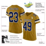 Maillot de football authentique personnalisé en maille bleu marine et blanc